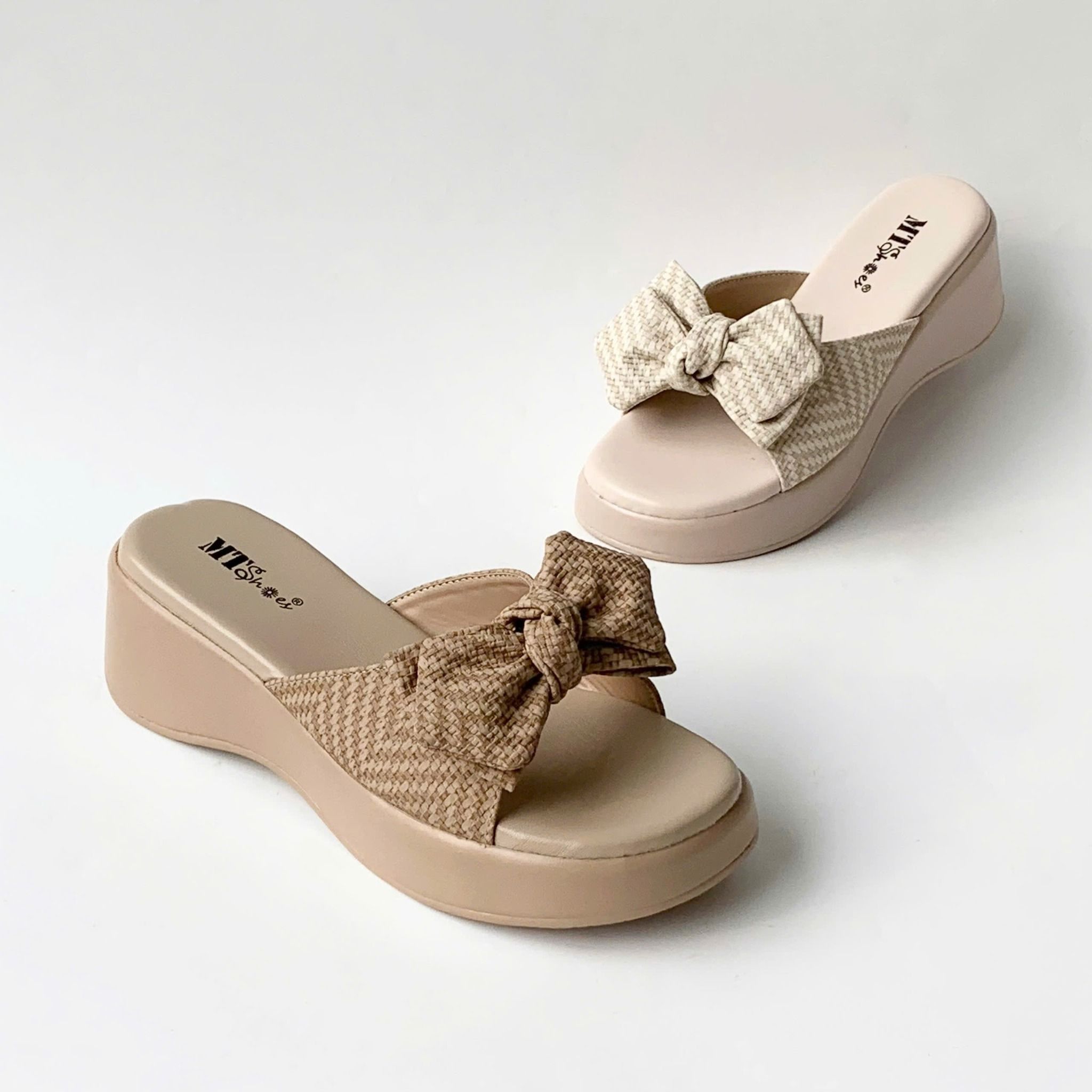  Dép bánh mì 5cm phối nơ xinh MT141 