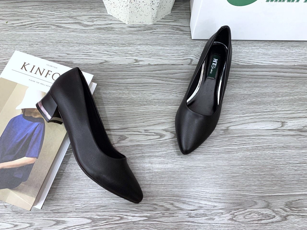  Giày VIP gót viền bạc 3cm MT189 