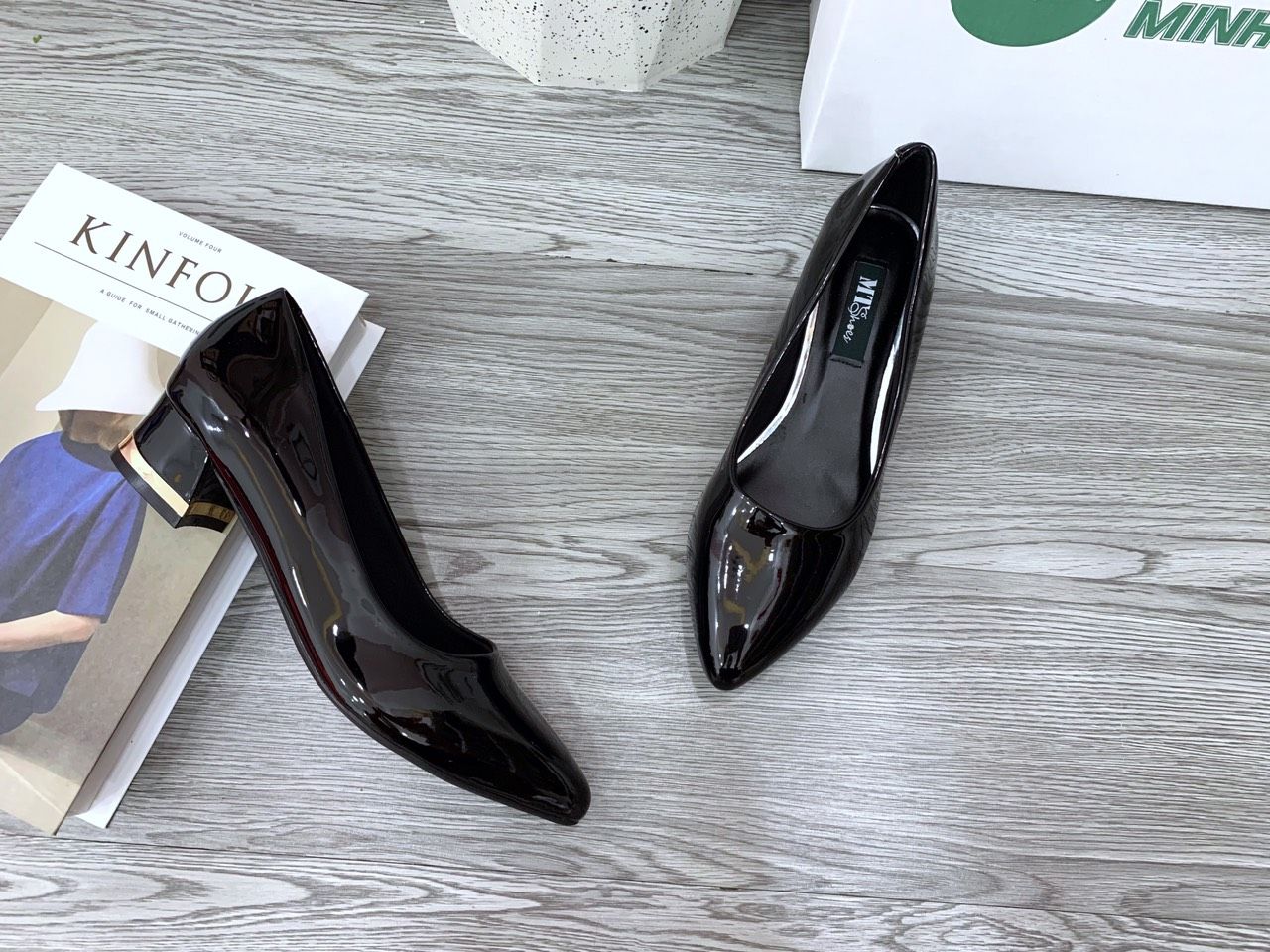  Giày VIP gót viền bạc 3cm MT189 