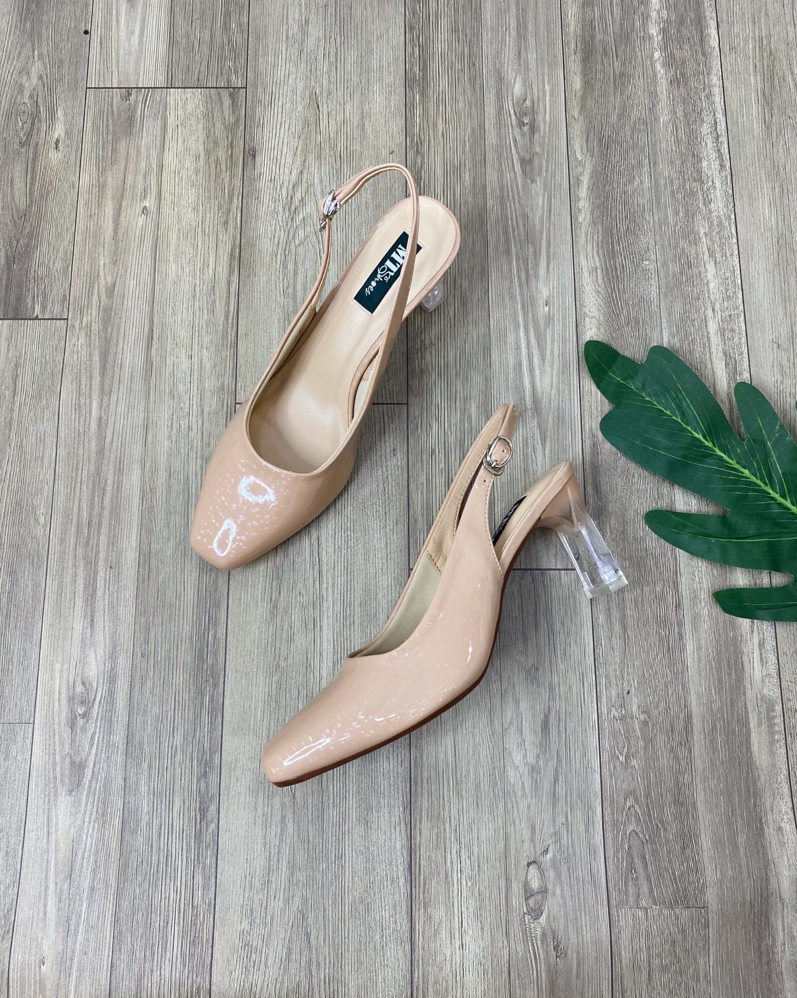  Sandal mũi vuông hở hậu, gót mika 7cm  MT413 