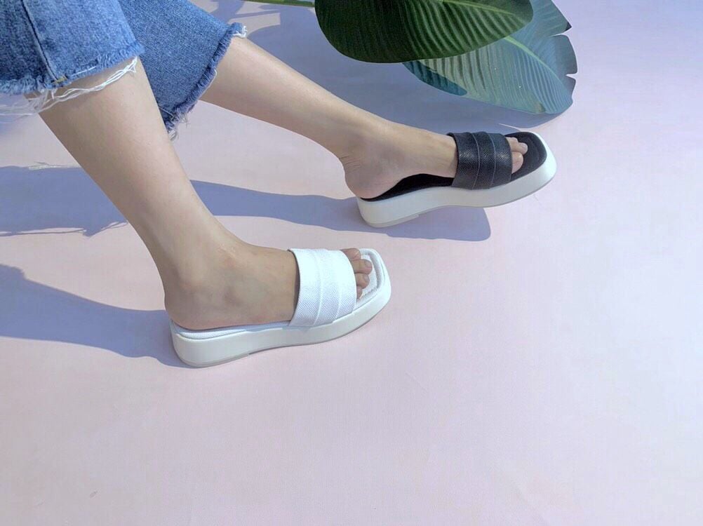  Dép bánh mỳ quai ngang xếp ly 3cm MT200 