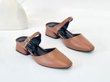  Dép sục nữ mũi vuông đính đá 3cm 202 
