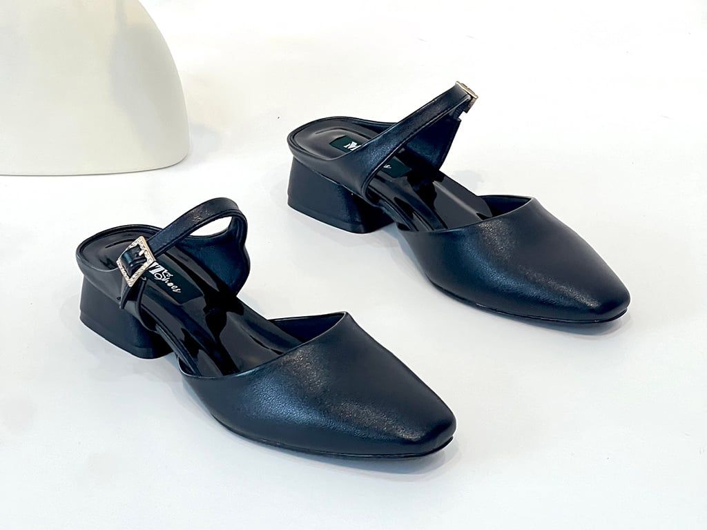  Dép sục nữ mũi vuông đính đá 3cm 202 