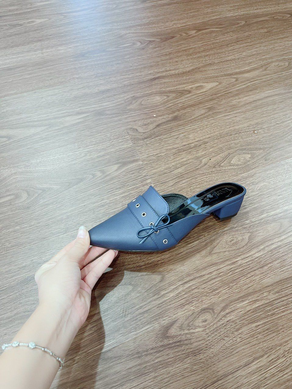  Dép sục khoen tròn nơ, cao 3cm MT203 