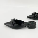  Dép sục nữ mũi nhọn phối nơ gót 3cm 216 
