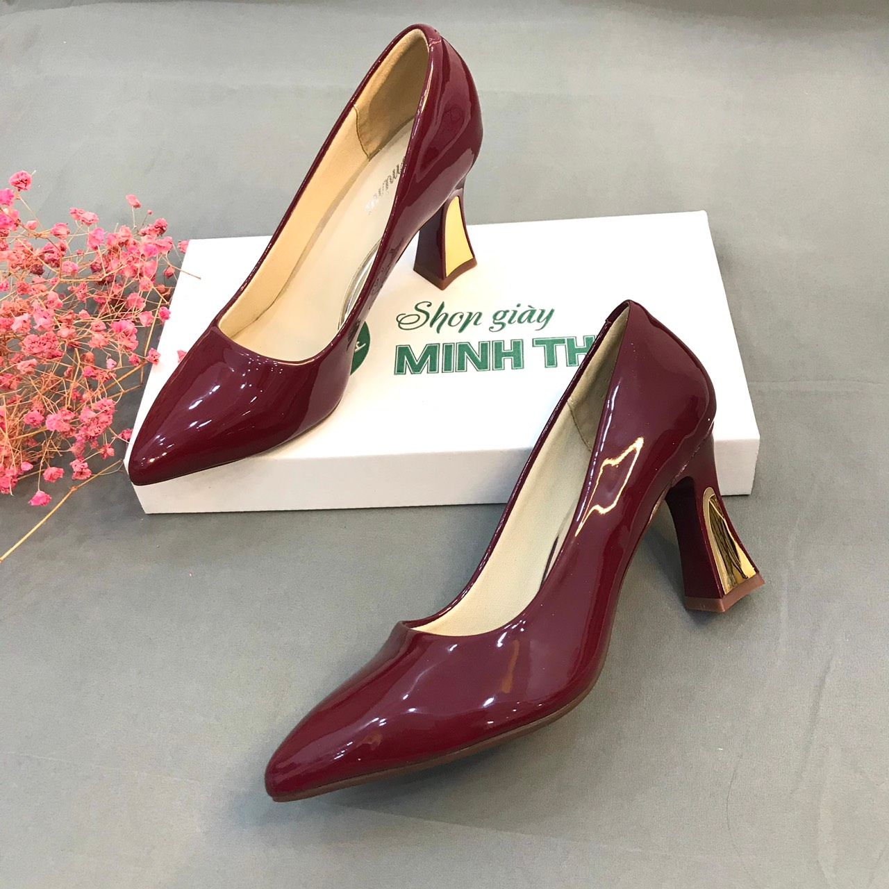  Cao gót 7cm ốp đồng MT218 