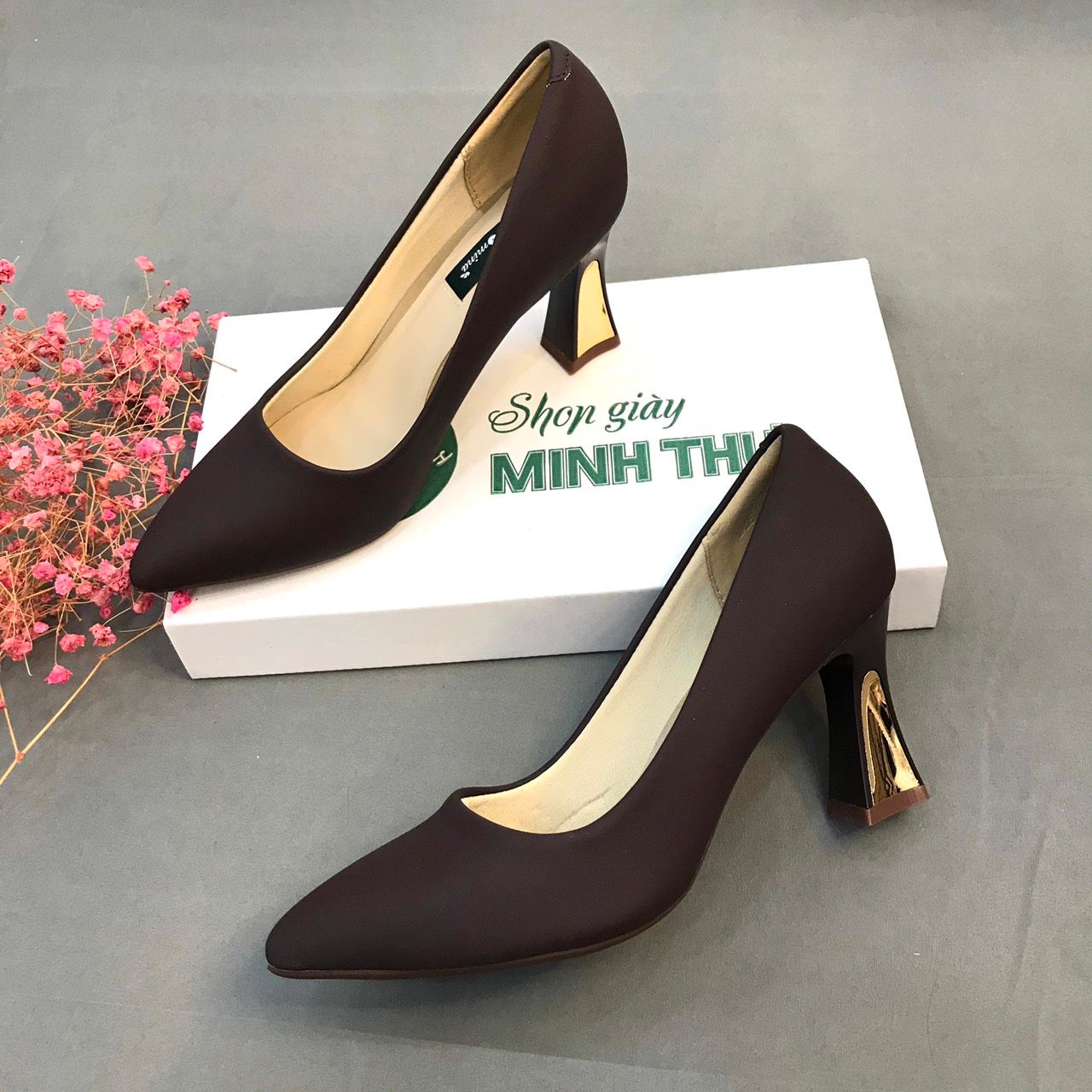  Cao gót 7cm ốp đồng MT218 