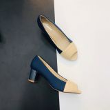  Giày cao gót trụ 5cm hở mũi chạy chỉ  MT243 
