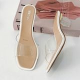  Guốc nữ gót kiểu quai trong suốt tiện lợi MT2513 