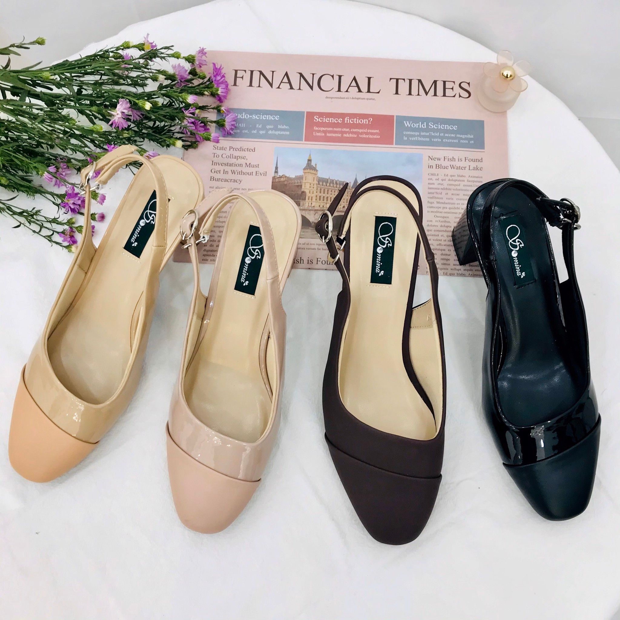  Xăng đan gót trụ 6cm mũi tròn MT267 