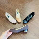  Giày cao gót 3cm, mũi vuông đắp da MT272 
