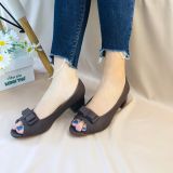 Giày cao gót trụ 5cm hở mũi đính nơ MT288 