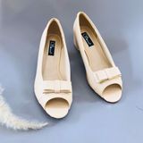  Giày cao gót trụ 5cm hở mũi đính nơ MT288 