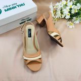  Xăng đan 5cm hở mũi khoét eo phối màu MT289 