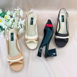  Xăng đan 5cm hở mũi khoét eo phối màu MT289 