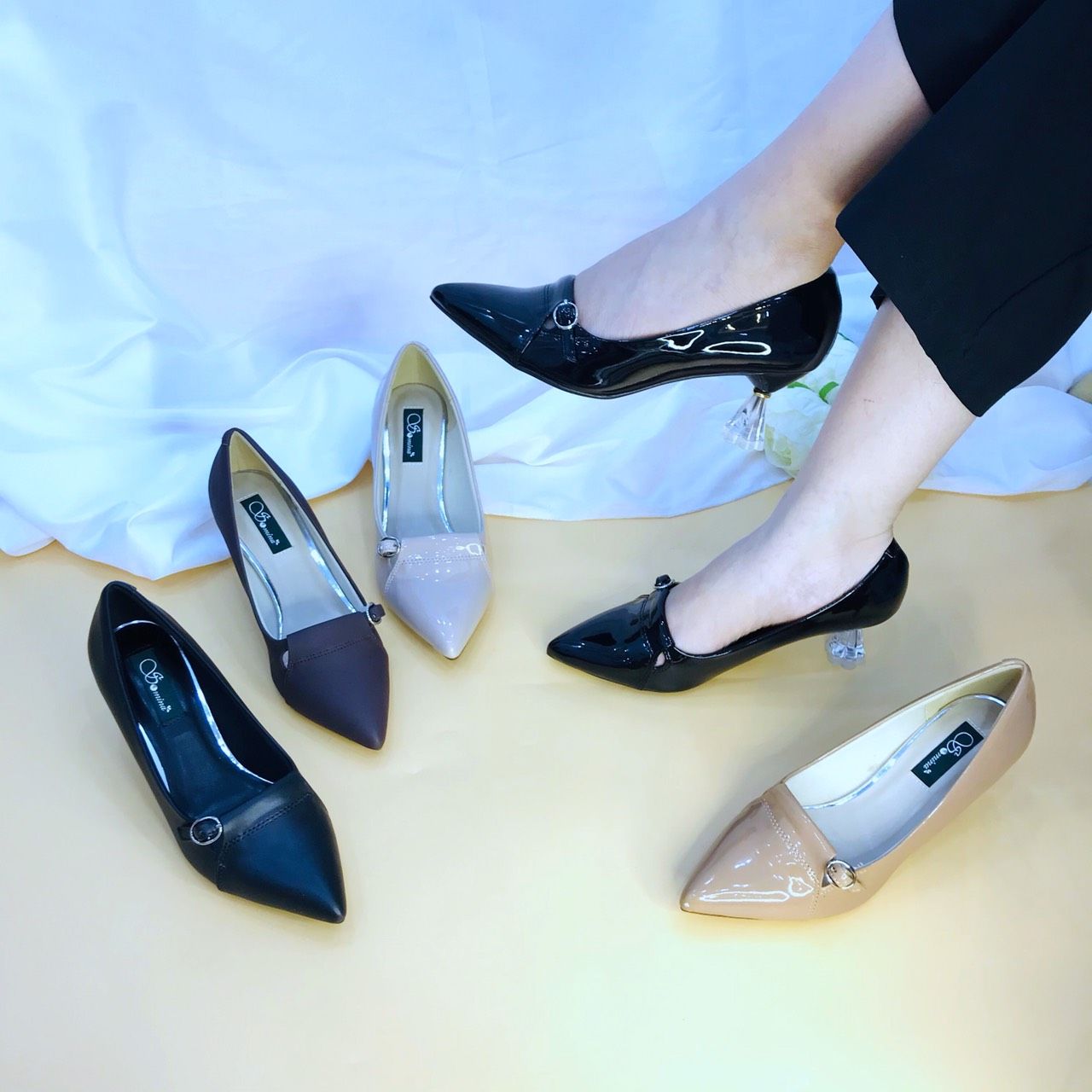  Giày cao gót mika 5cm, phối khóa MT291 