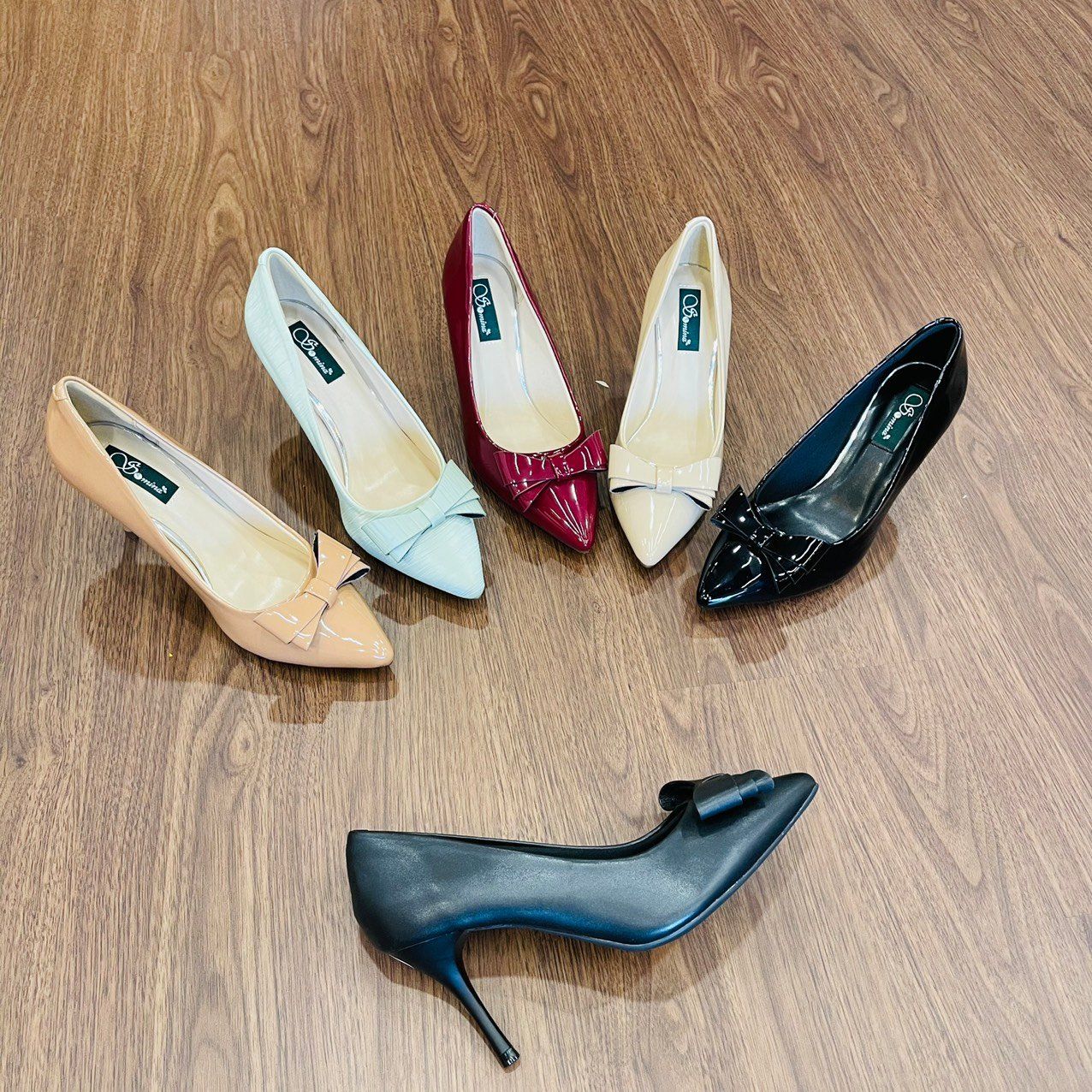  Giày gót nhọn 7cm nơ MT3081 