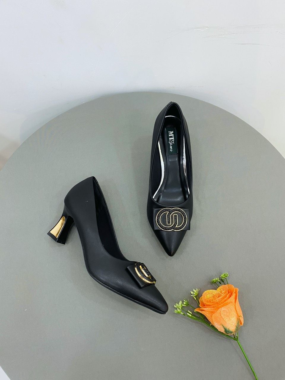  Giày nơ khóa gót 5cm MT310 