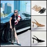  Sandal  bít mũi hở gót 7cm 3232 