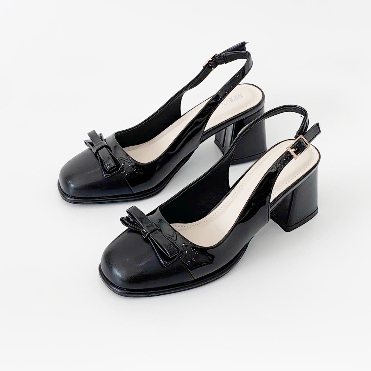  Giày sandal  mũi tròn phối nơ xinh MT2521 
