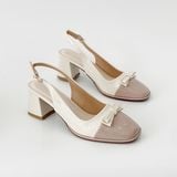  Giày sandal  mũi tròn phối nơ xinh MT2521 