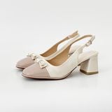  Giày sandal  mũi tròn phối nơ xinh MT2521 