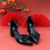  Sandal nơ bít mũi  gót 7cm 3286 