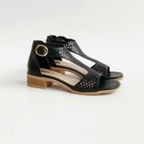  Giày sandal nữ cắt lazer phối khóa kéo 2cm MT3287 