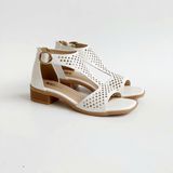  Giày sandal nữ cắt lazer phối khóa kéo 2cm MT3287 