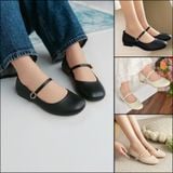  Giày búp bê mũi tròn quai cài khóa sang trọng MT3296 