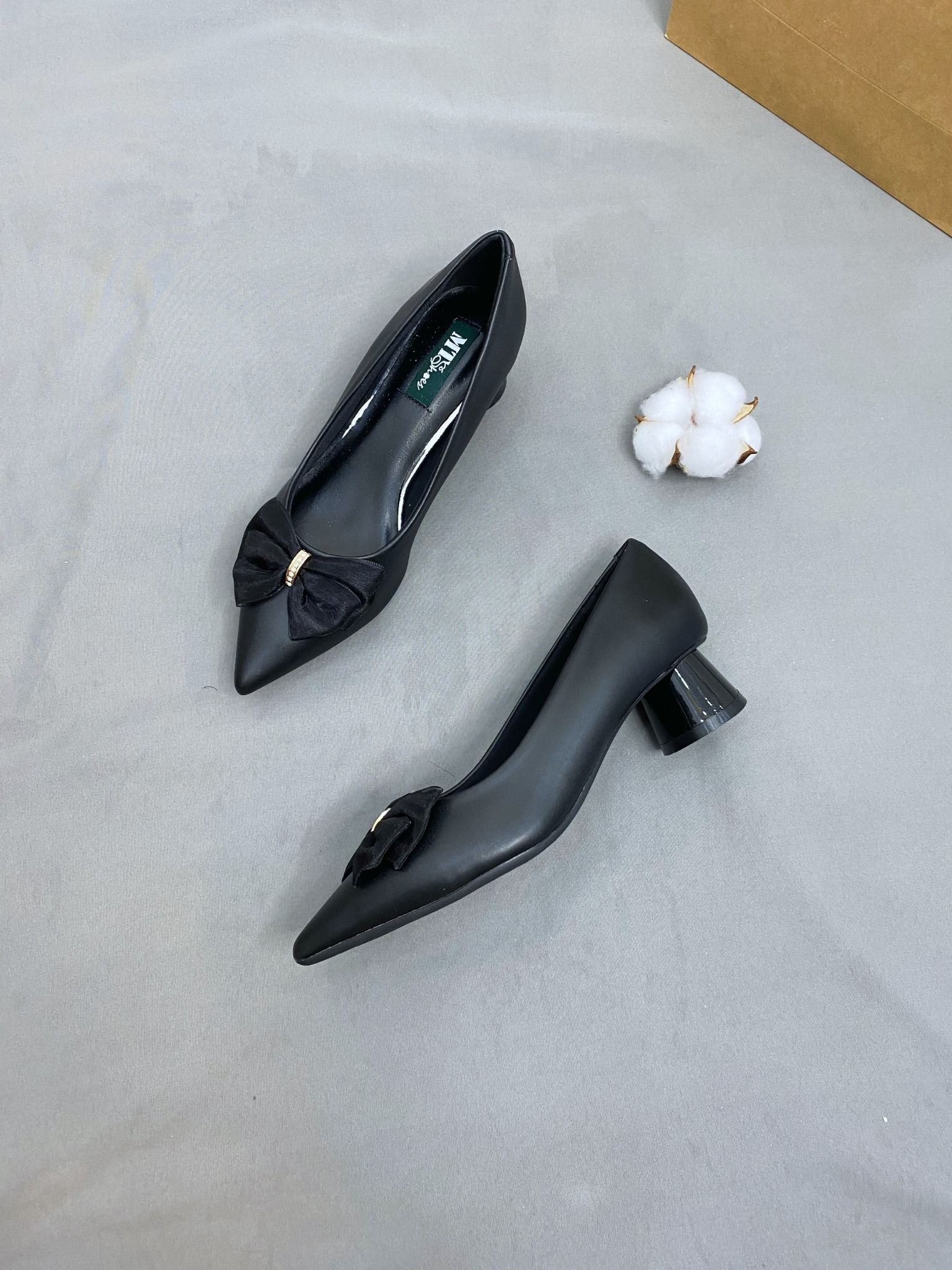  GIày VIP 3cm nơ vải hạt 3cm  MT362 