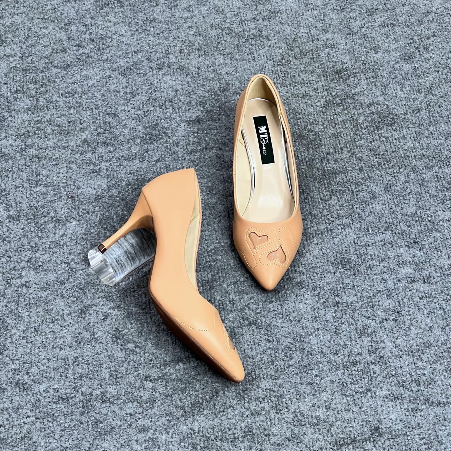  Giày VIP công sở gót nhọn  7cm mũi phối tim 996 