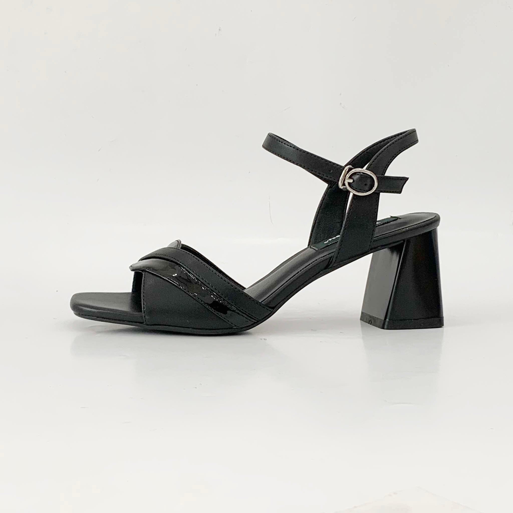  Giày sandal nữ quai đắp da , đế trụ 6cm 3268 
