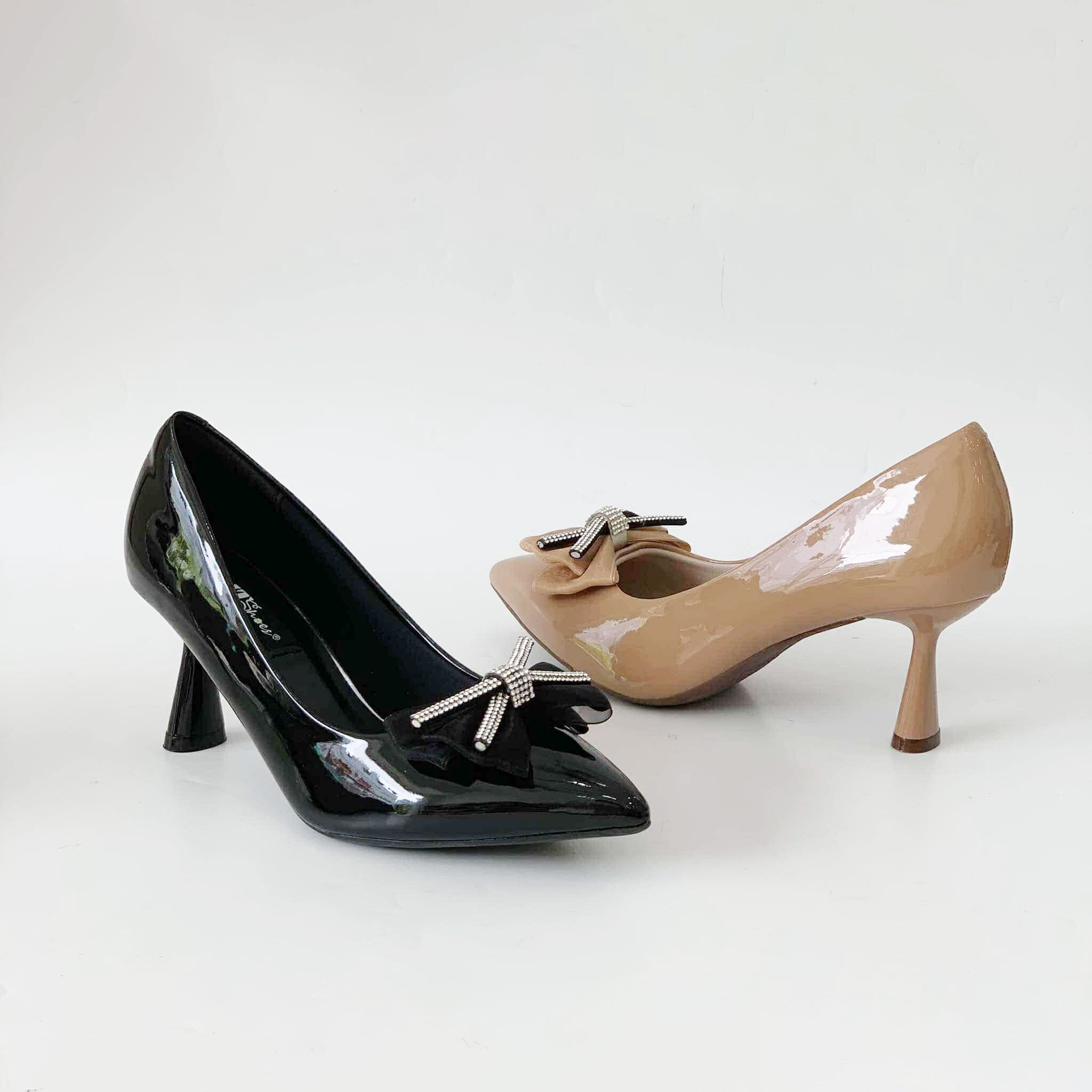  Giày cao gót nữ phối nơ MT598 