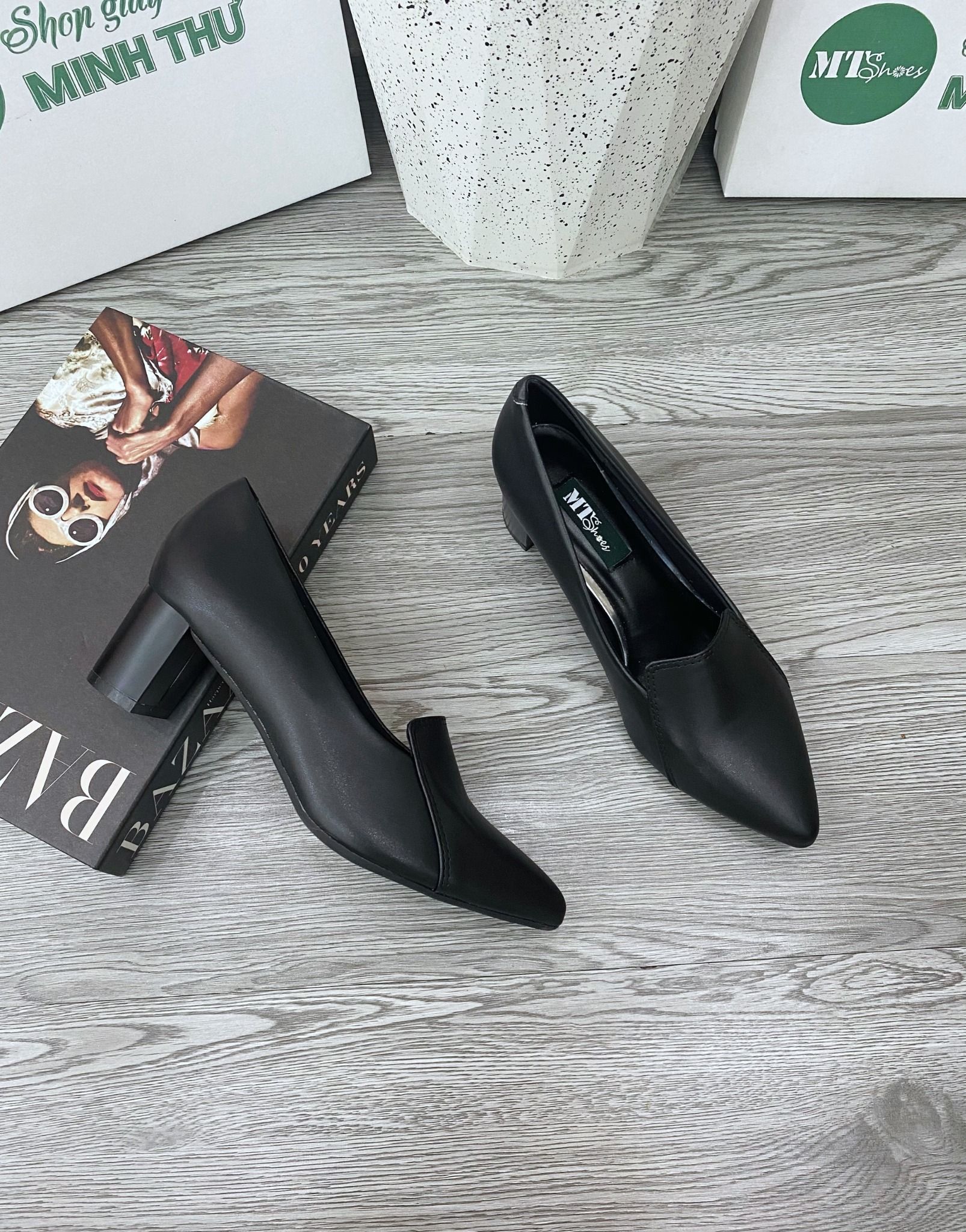  Giày cao gót trụ 5cm mũi lưỡi gà 485 