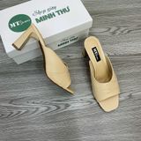  Guốc cao gót che khuyết điểm quai đắp da trụ 7cm MT489 