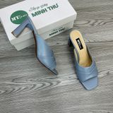  Guốc cao gót che khuyết điểm quai đắp da trụ 7cm MT489 