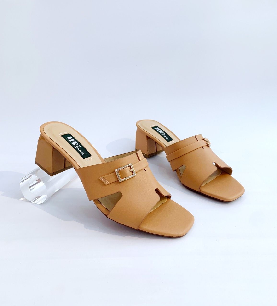  Guốc nữ quai chữ H phối khóa 5cm 491 