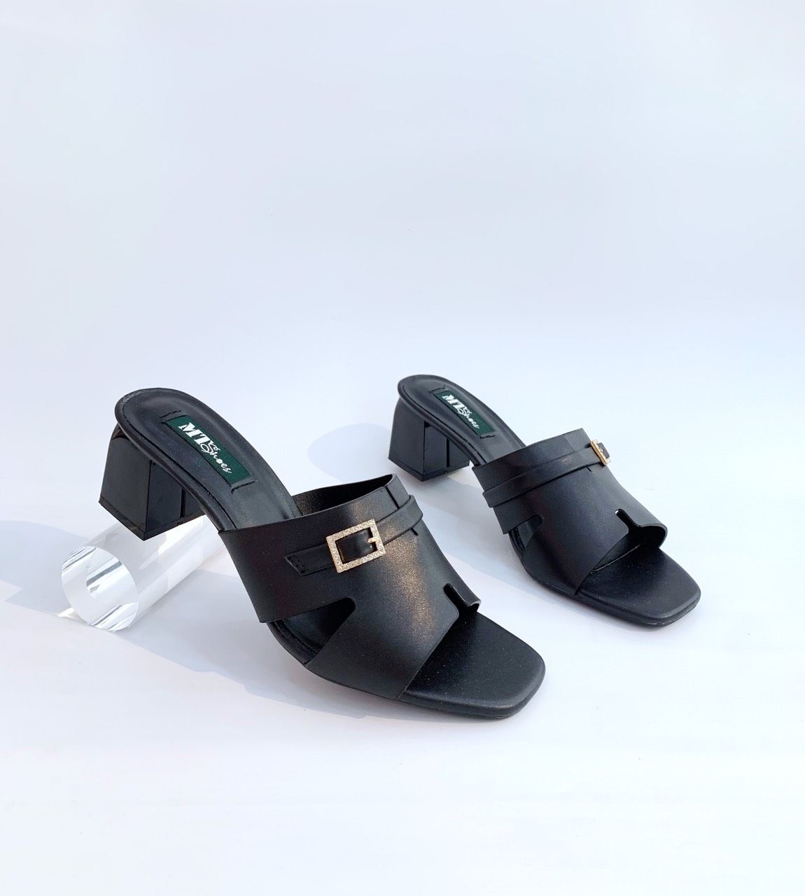  Guốc nữ quai chữ H phối khóa 5cm 491 