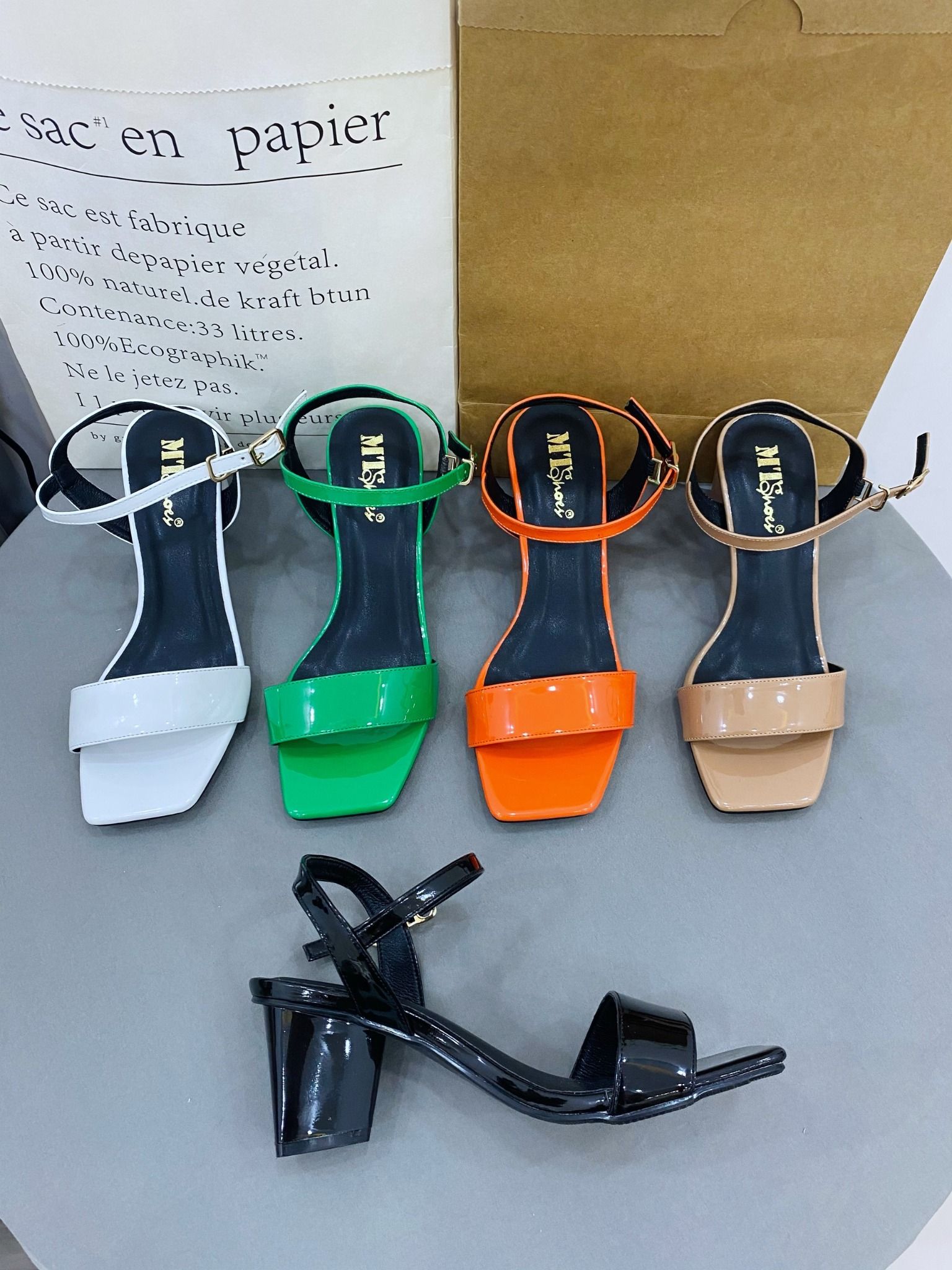  Sandal mũi vuông quai ngang 5cm MT595 