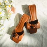  Guốc 3cm quai nơ bảng to MT6025 