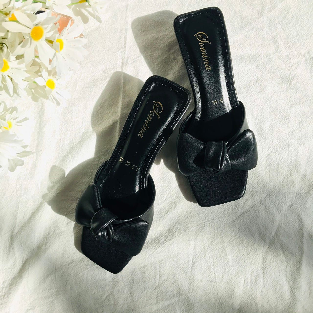  Guốc 3cm quai nơ bảng to MT6025 