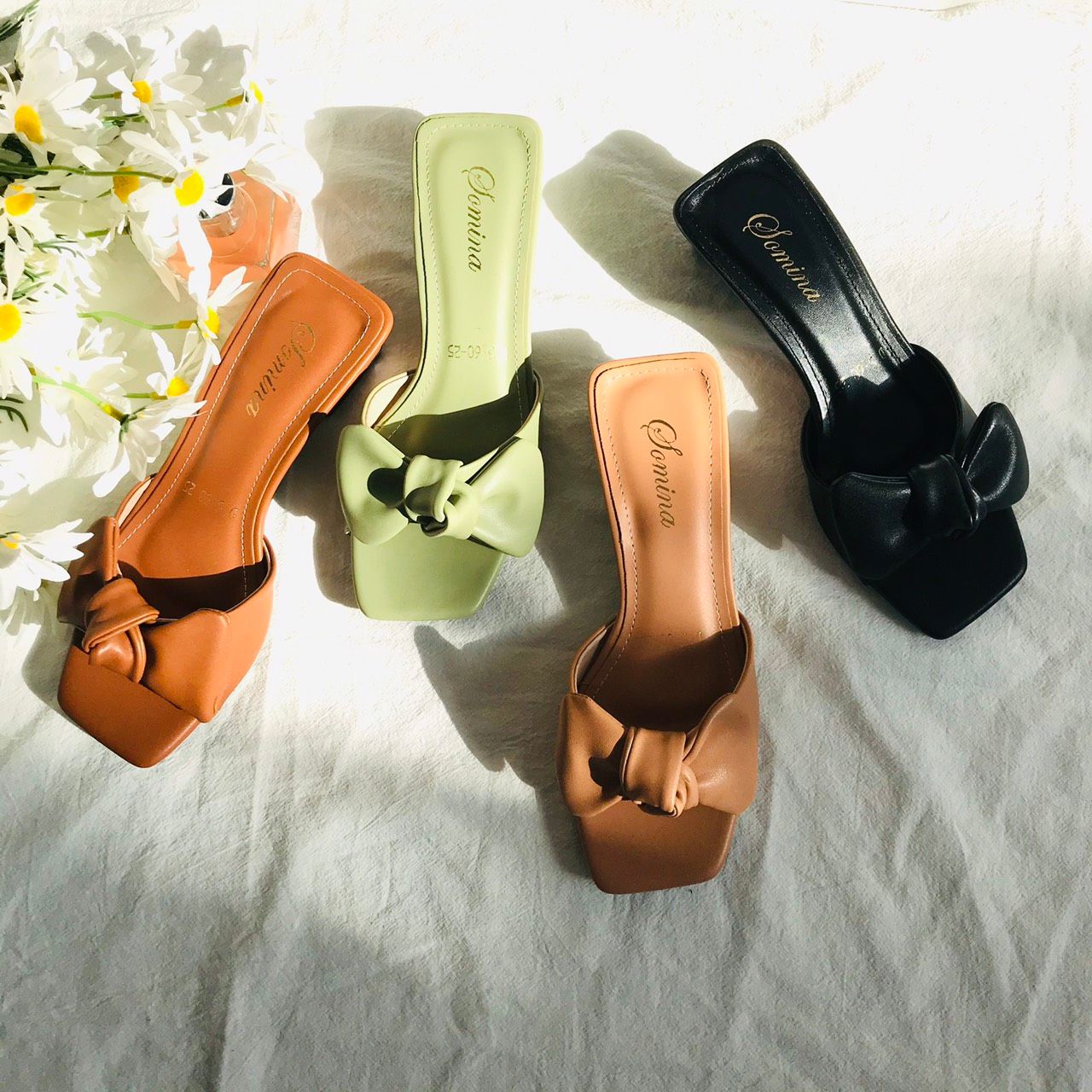  Guốc 3cm quai nơ bảng to MT6025 