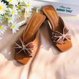  Guốc 3cm nơ lưới 4 cánh MT6029 