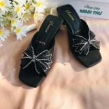  Guốc 3cm nơ lưới 4 cánh MT6029 