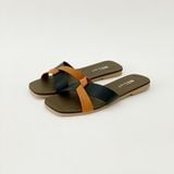  Dép bệt quai đắp chéo phối màu 738 