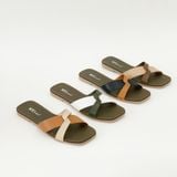  Dép bệt quai đắp chéo phối màu 738 