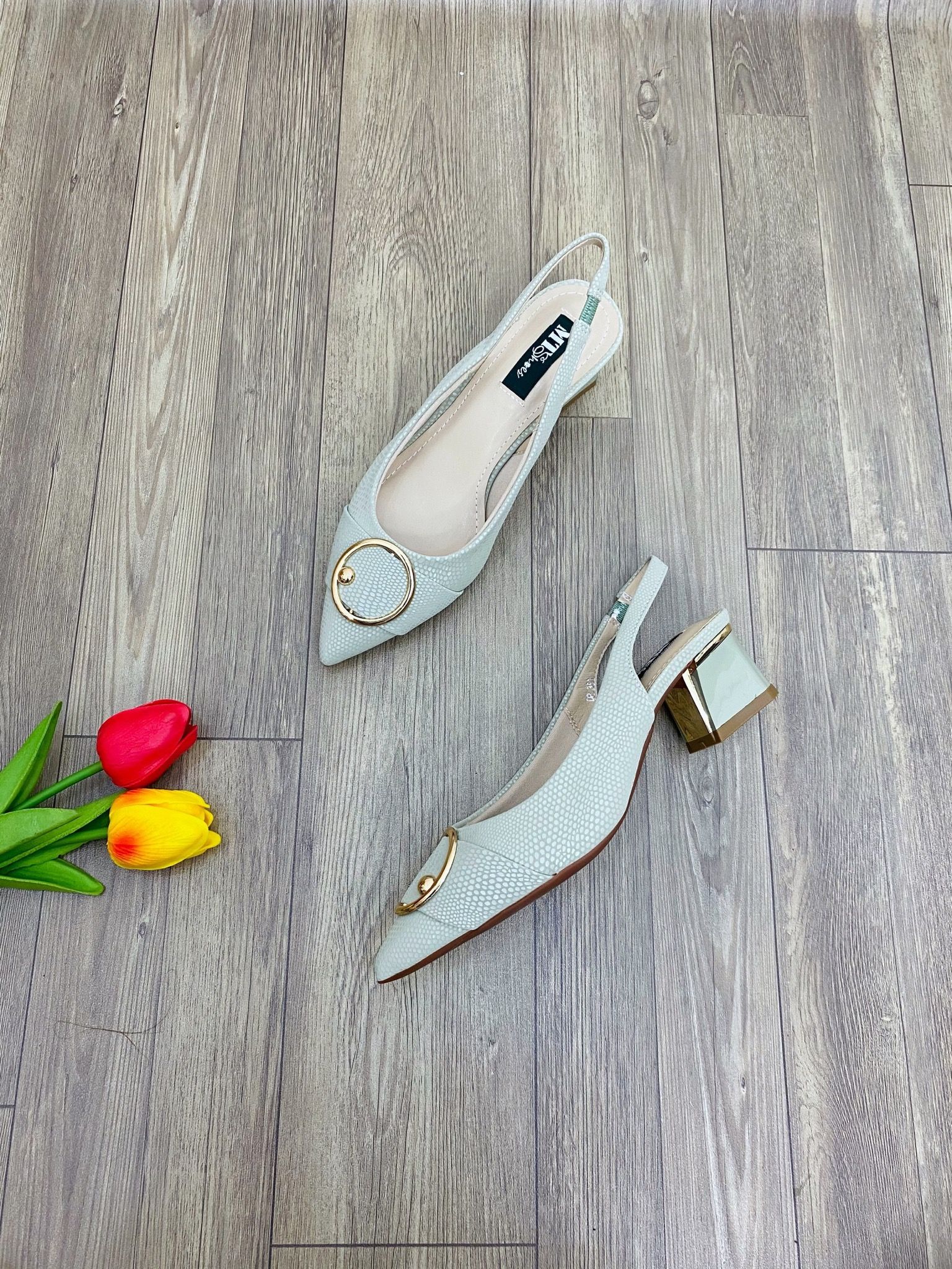  Sandal bít mũi khóa tròn 5cm  MT353 