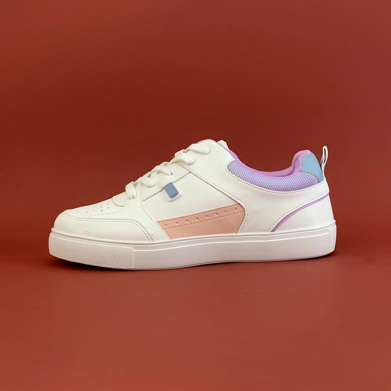  Giày sneaker cao cấp phiên bản giới hạn đế 2cm phối màu hồng xanh tím 888 