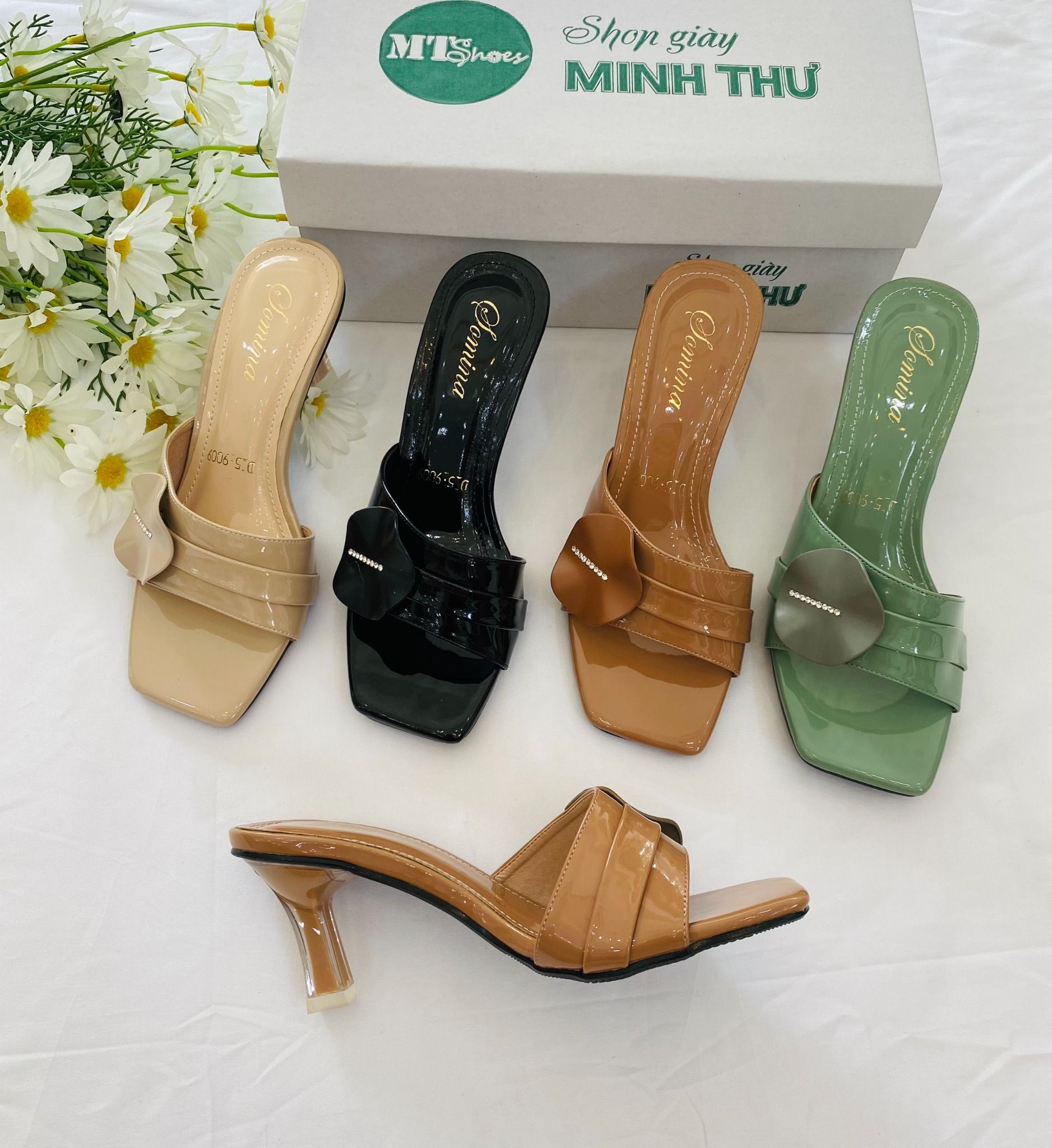  Guốc mika 5cm quai da MT9009 